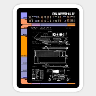 Computer Readout Showing Original Series Shuttle Craft Sticker